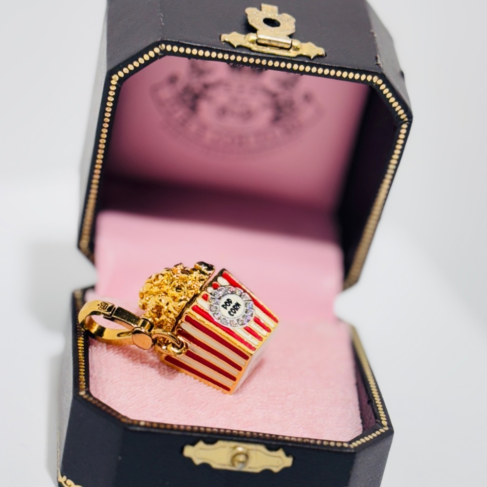 Y2K Juicy Couture Gold and Red Popcorn Charm Charm